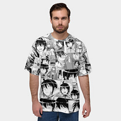 Футболка оверсайз мужская Tsuki ga Michibiku Isekai Douchuu pattern, цвет: 3D-принт — фото 2