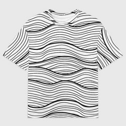 Футболка оверсайз мужская Линии Морских Волн, цвет: 3D-принт