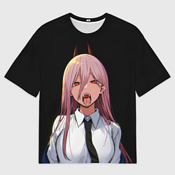 Футболка оверсайз мужская ПАУЭР ИЗ ЧЕЛОВЕК БЕНЗОПИЛА Chainsaw man аниме, цвет: 3D-принт