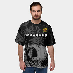 Футболка оверсайз мужская Владимир Россия Медведь, цвет: 3D-принт — фото 2