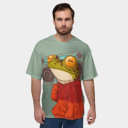 Футболка оверсайз мужская Лягуха с мафоном, цвет: 3D-принт — фото 2