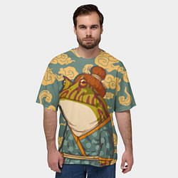 Футболка оверсайз мужская Японская лягушка, цвет: 3D-принт — фото 2
