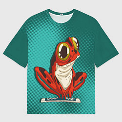 Футболка оверсайз мужская Странная красная лягушка, цвет: 3D-принт