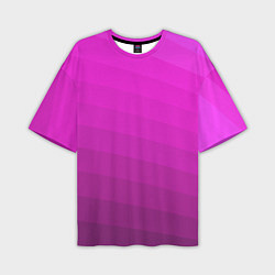 Футболка оверсайз мужская Розовый неоновый полосатый узор Pink neon, цвет: 3D-принт