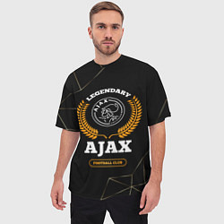 Футболка оверсайз мужская Лого Ajax и надпись Legendary Football Club на тем, цвет: 3D-принт — фото 2