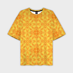 Мужская футболка оверсайз Желтый абстрактный летний орнамент