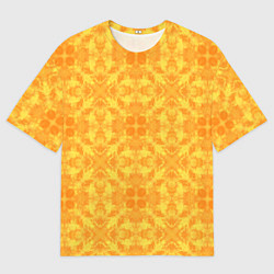 Футболка оверсайз мужская Желтый абстрактный летний орнамент, цвет: 3D-принт