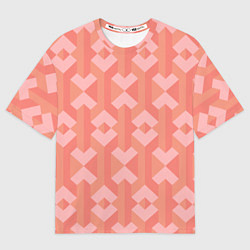 Футболка оверсайз мужская Геометрический узор розового цвета geometric pink, цвет: 3D-принт