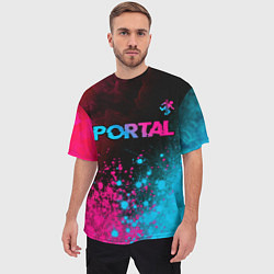 Футболка оверсайз мужская Portal Neon Gradient, цвет: 3D-принт — фото 2