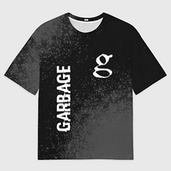 Футболка оверсайз мужская Garbage Glitch на темном фоне, цвет: 3D-принт
