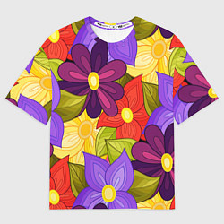 Футболка оверсайз мужская MULTICOLORED PANSIES, цвет: 3D-принт
