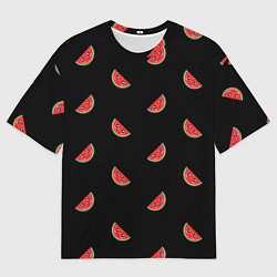 Футболка оверсайз мужская Арбузик паттерн, цвет: 3D-принт