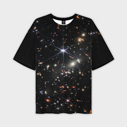 Мужская футболка оверсайз Новое изображение ранней вселенной от Джеймса Уэбб