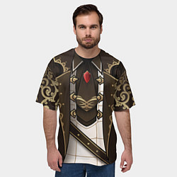 Футболка оверсайз мужская КОСТЮМ ДИЛЮКА - DILUC PYRO, цвет: 3D-принт — фото 2