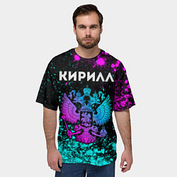 Футболка оверсайз мужская Кирилл Россия, цвет: 3D-принт — фото 2