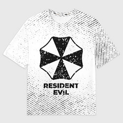 Футболка оверсайз мужская Resident Evil с потертостями на светлом фоне, цвет: 3D-принт