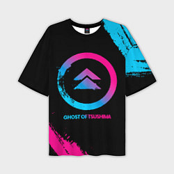 Футболка оверсайз мужская Ghost of Tsushima Neon Gradient, цвет: 3D-принт