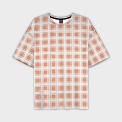 Футболка оверсайз мужская Light beige plaid fashionable checkered pattern, цвет: 3D-принт