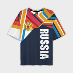 Мужская футболка оверсайз RUSSIA - RETRO COLORS