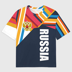 Футболка оверсайз мужская RUSSIA - RETRO COLORS, цвет: 3D-принт
