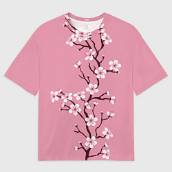 Футболка оверсайз мужская Нежность сакуры, цвет: 3D-принт