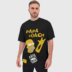 Футболка оверсайз мужская Papa Roach, Гомер Симпсон, цвет: 3D-принт — фото 2