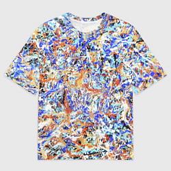Мужская футболка оверсайз Летний красочный паттерн