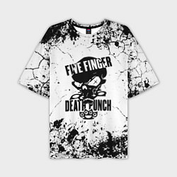 Футболка оверсайз мужская Five Finger Death Punch - мелкие трещины, цвет: 3D-принт