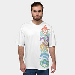 Футболка оверсайз мужская Узор Genshin Elements, цвет: 3D-принт — фото 2