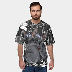 Футболка оверсайз мужская Милые сфинксы, цвет: 3D-принт — фото 2