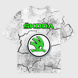 Футболка оверсайз мужская ШКОДА - Трещины, цвет: 3D-принт