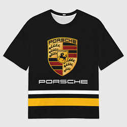 Футболка оверсайз мужская PORSCHE - Две линии, цвет: 3D-принт