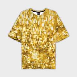 Мужская футболка оверсайз Абстрактное множество золотых огней - Яркожёлтый