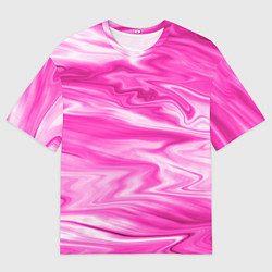 Футболка оверсайз мужская Розовая мраморная текстура, цвет: 3D-принт