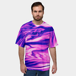 Футболка оверсайз мужская Розово-фиолетовый мраморный узор, цвет: 3D-принт — фото 2