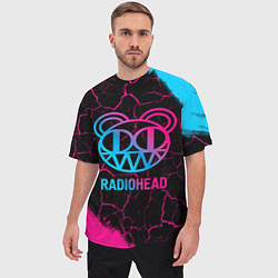 Футболка оверсайз мужская Radiohead - neon gradient, цвет: 3D-принт — фото 2