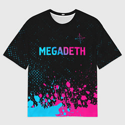 Футболка оверсайз мужская Megadeth - neon gradient, цвет: 3D-принт