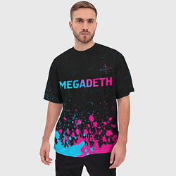 Футболка оверсайз мужская Megadeth - neon gradient, цвет: 3D-принт — фото 2