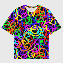 Футболка оверсайз мужская Неоновый беспорядок, цвет: 3D-принт