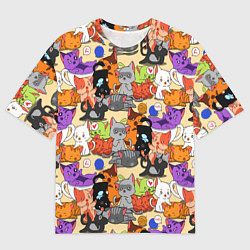 Мужская футболка оверсайз Котики-такие котики