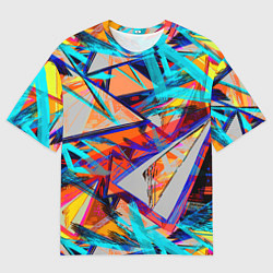 Мужская футболка оверсайз Яркий неоновый абстрактный узор