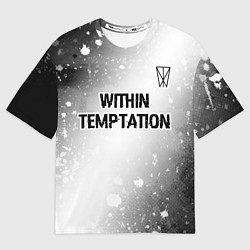 Футболка оверсайз мужская Within Temptation glitch на светлом фоне: символ с, цвет: 3D-принт