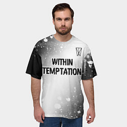 Футболка оверсайз мужская Within Temptation glitch на светлом фоне: символ с, цвет: 3D-принт — фото 2