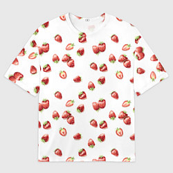 Мужская футболка оверсайз Клубничка, паттерн