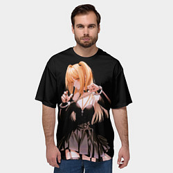 Футболка оверсайз мужская Миса Амане - Тетрадь смерти, цвет: 3D-принт — фото 2