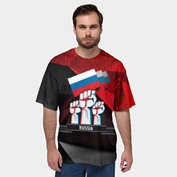 Футболка оверсайз мужская Русская сила: кулаки, цвет: 3D-принт — фото 2