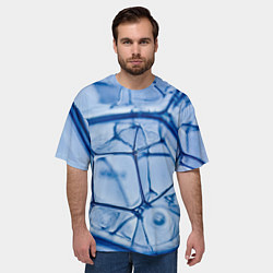 Футболка оверсайз мужская Абстрактная синяя ледяная броня, цвет: 3D-принт — фото 2