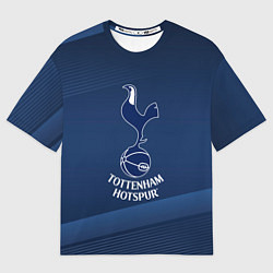 Футболка оверсайз мужская Tottenham hotspur Синяя абстракция, цвет: 3D-принт