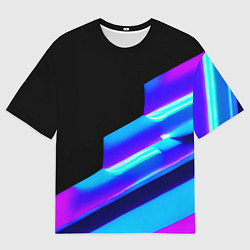 Мужская футболка оверсайз Яркие неоновые линии