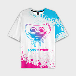 Футболка оверсайз мужская Poppy Playtime neon gradient style, цвет: 3D-принт